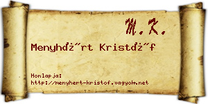 Menyhért Kristóf névjegykártya